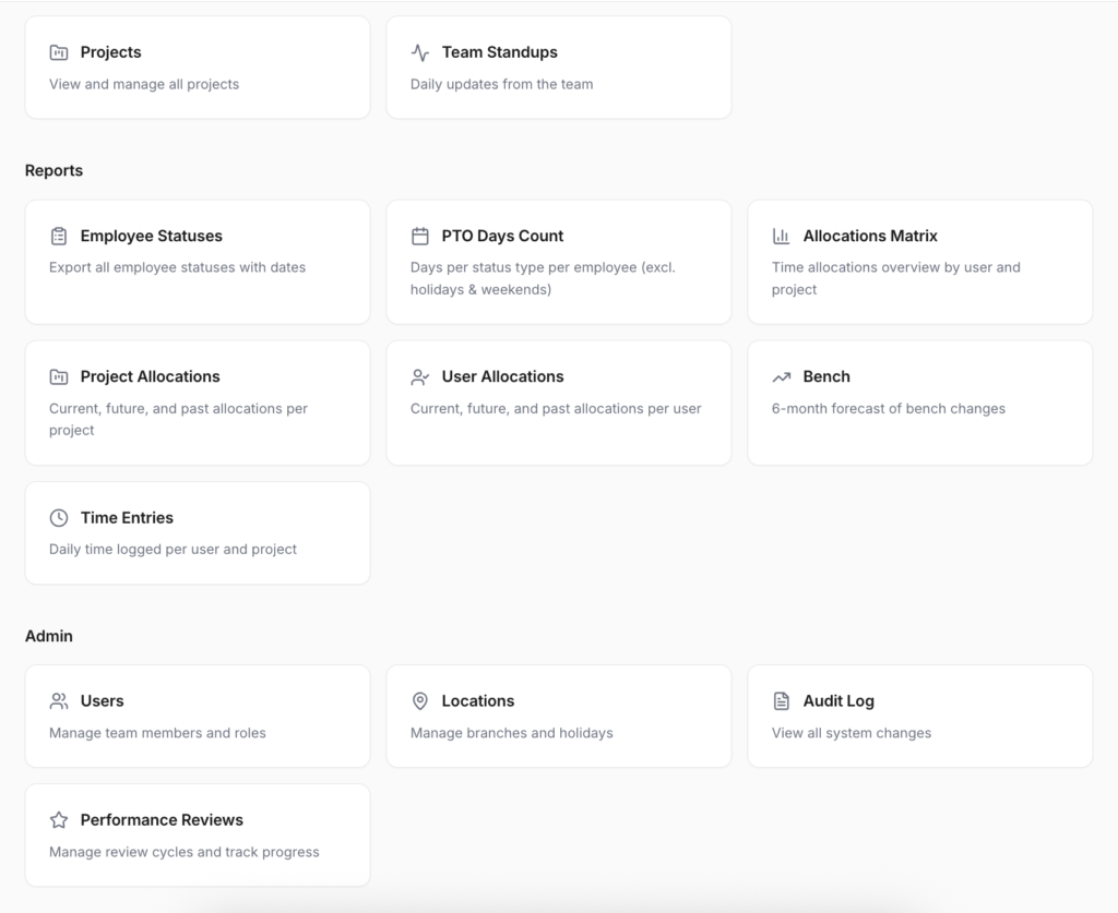 Speedlane's internal app - Manager dashboard